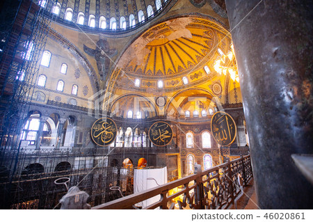 Hagia Sophia interior in Istanbul, Turkey 46020861