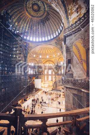 Hagia Sophia interior in Istanbul, Turkey 46020862