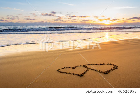 valentines day on beach valentines day on beach 46020953