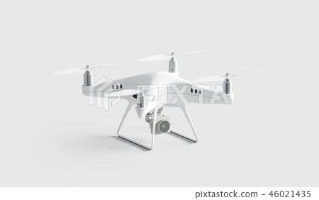 Blank white quadcopter mock up, stand isolated 46021435