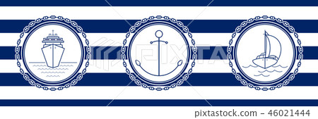 Banner with Sea Emblems 46021444