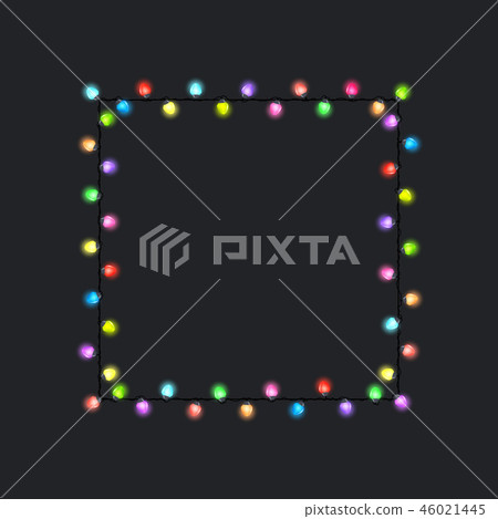 Square of glowing light bulbs 46021445