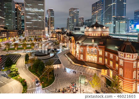 Tokyo Station, twilight time. japan,skyline, 東京車站 46021603