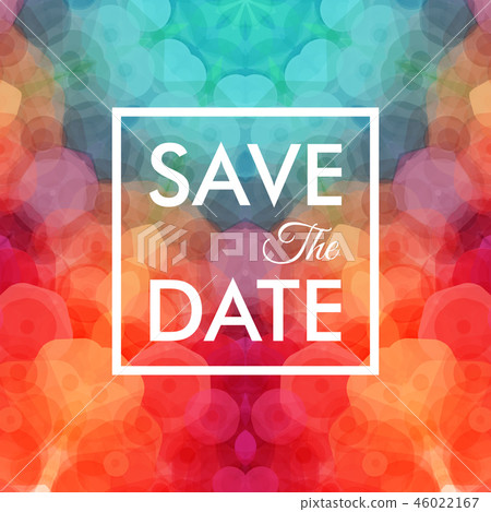 Vibrant red and blue geometric wedding invitation Vibrant red and blue geometric wedding invitation 46022167
