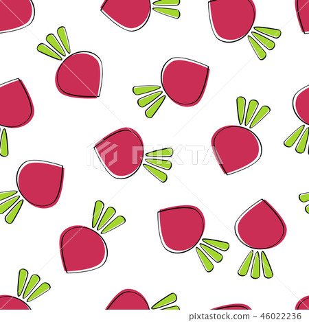 Beet vegetable seamless background vector graphic Beet vegetable seamless background vector graphic 46022236