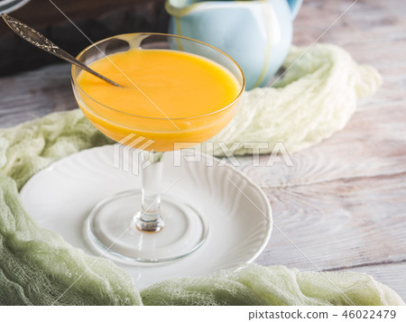 Lemon curd served in stemmed glass 46022479