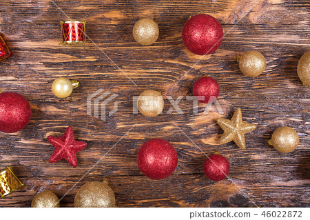 Christmas toy on a wooden background Christmas toy on a wooden background 46022872