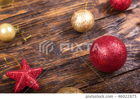 Christmas toy on a wooden background Christmas toy on a wooden background 46022875