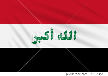 Flag Iraq swaying in wind, realistic vector Flag Iraq swaying in wind, realistic vector 46023545