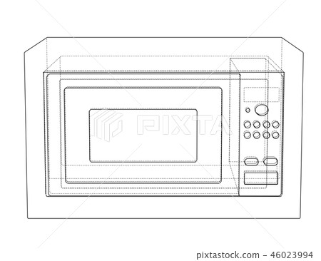 Microwave concept. 3d illustration Microwave concept. 3d illustration 46023994