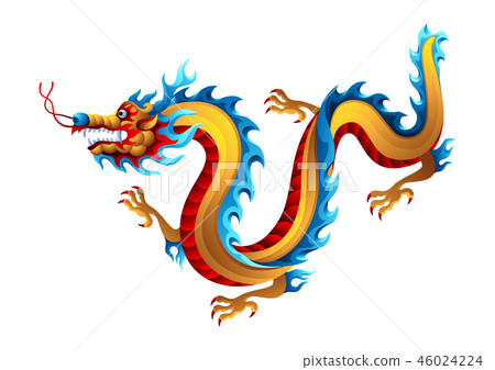 Illustration of Chinese dragon. 46024224