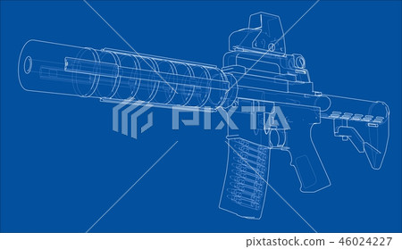 Machine Gun. 3d illustration 46024227