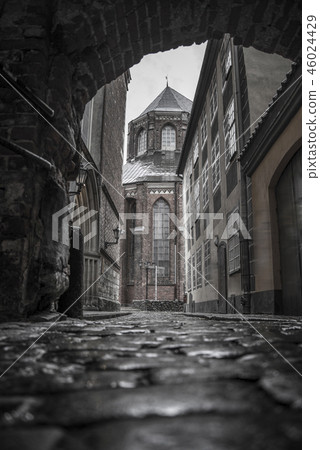 old houses on Riga street. Latvia 46024429