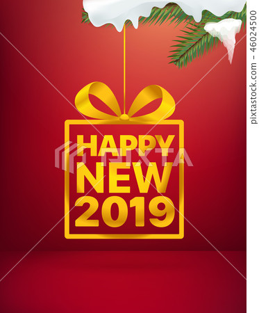 Happy New 2019. Vector greeting card Happy New 2019. Vector greeting card 46024500