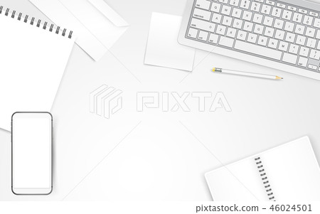 White objects on white table White objects on white table 46024501