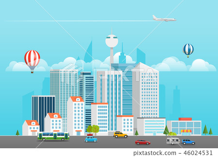 Modern city life. Modern district  46024531