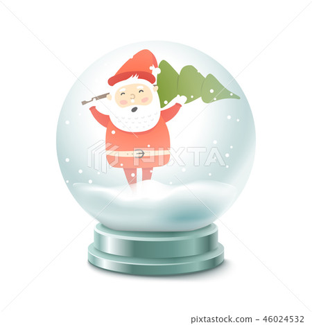 Transparent crystal ball with snow ans Santa Claus 46024532