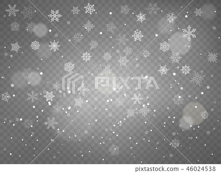 Winter snowfall background. Vector objects 46024538