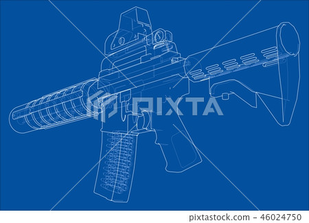 Machine Gun. 3d illustration 46024750