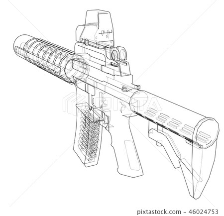 Machine Gun. 3d illustration 46024753