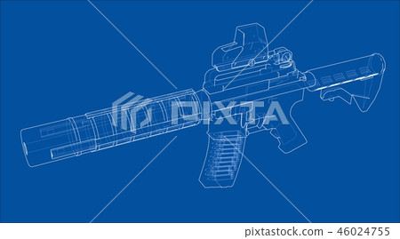 Machine Gun. 3d illustration 46024755
