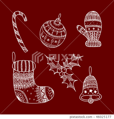 Vector set of Christmas decorative symbols Vector set of Christmas decorative symbols 46025177