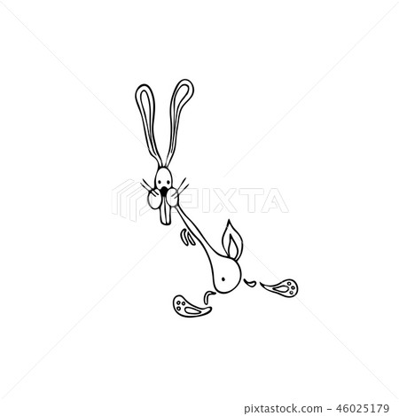 Vector illustration of cartoon funny rabbit Vector illustration of cartoon funny rabbit 46025179