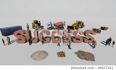Word success and the workers who work on it, 3D re Word success and the workers who work on it, 3D re 46025361