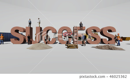 Word success and the workers who work on it, 3D re Word success and the workers who work on it, 3D re 46025362