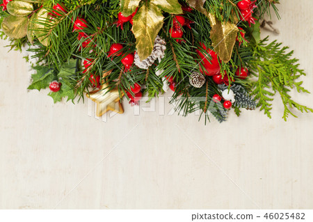 Christmas background with New Year decoration Christmas background with New Year decoration 46025482