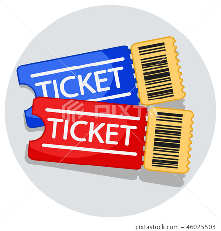 Two tickets with a bar code on a white. Two tickets with a bar code on a white. 46025503