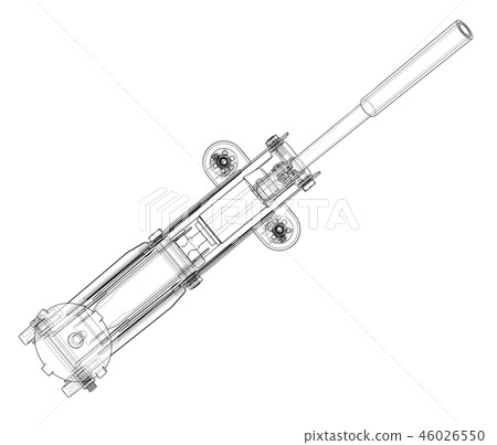 Hydraulic floor jack outline. 3d illustration 46026550
