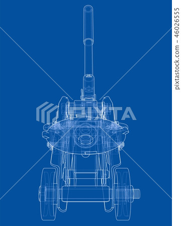 Hydraulic floor jack outline. 3d illustration 46026555