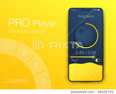 UX audio player templates. Stock vector eps10 UX audio player templates. Stock vector eps10 46026749