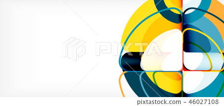Circles and triangles geometric abstract background. Trendy abstract layout template for business or 46027108