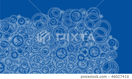 Background consisting of gears. Blueprint Style Background consisting of gears. Blueprint Style 46027418