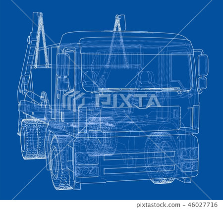Garbage truck concept. 3d illustration 46027716