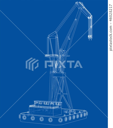 Floating crane. 3d illustration Floating crane. 3d illustration 46028217