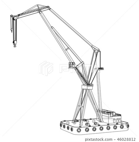Floating crane. 3d illustration 46028812