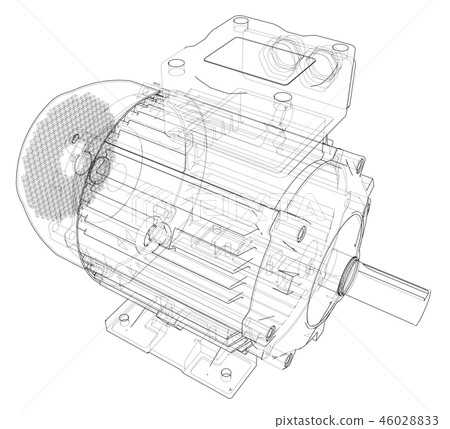 Electric motor outline. 3d illustration 46028833
