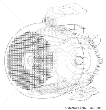 Electric motor outline. 3d illustration 46028840
