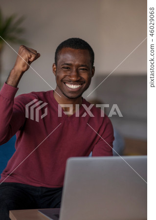 Close-up Of Person Typing On Laptop At startup office. 46029068