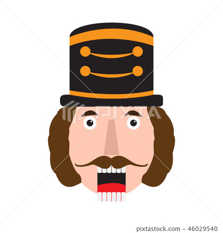 Isolated cute nutcracker soldier avatar Isolated cute nutcracker soldier avatar 46029540