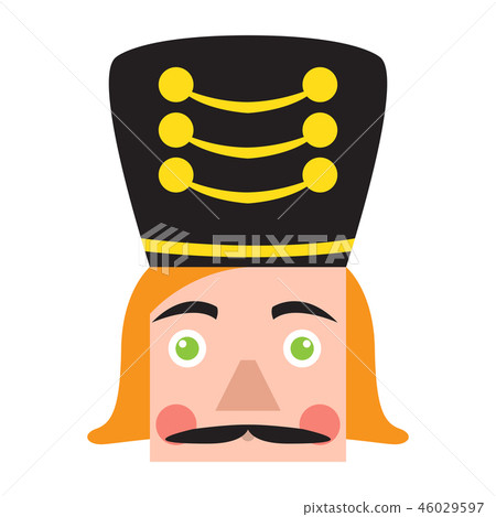 Isolated cute nutcracker soldier avatar Isolated cute nutcracker soldier avatar 46029597