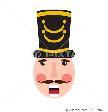 Isolated cute nutcracker soldier avatar Isolated cute nutcracker soldier avatar 46029608