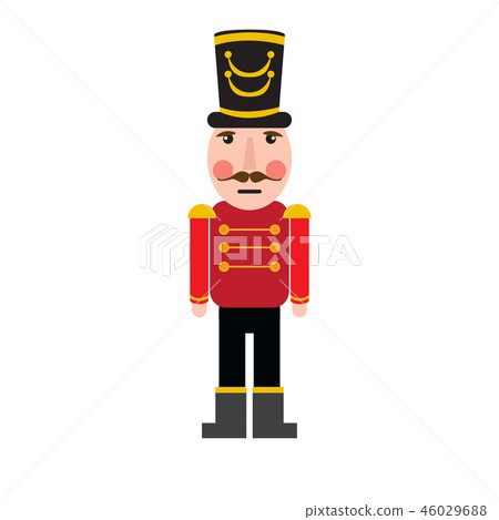 Isolated cute nutcracker soldier Isolated cute nutcracker soldier 46029688