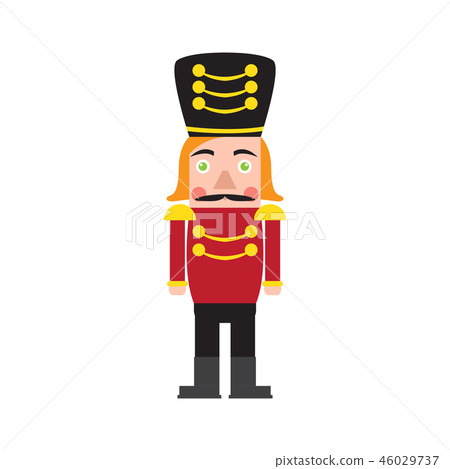 Isolated cute nutcracker soldier 46029737