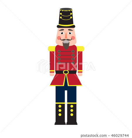 Isolated cute nutcracker soldier Isolated cute nutcracker soldier 46029744