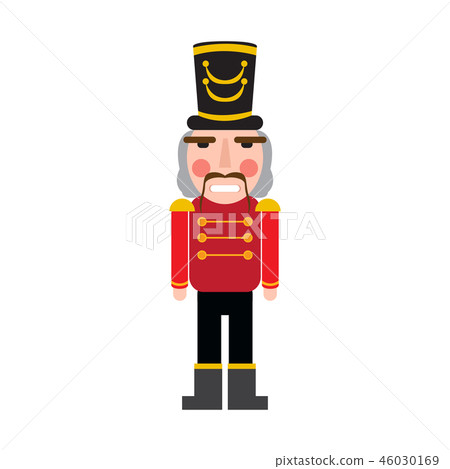 Isolated cute nutcracker soldier Isolated cute nutcracker soldier 46030169