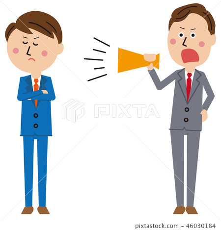 A businessman in a pop blue suit ignores his senior boss A businessman in a pop blue suit ignores his senior boss 46030184